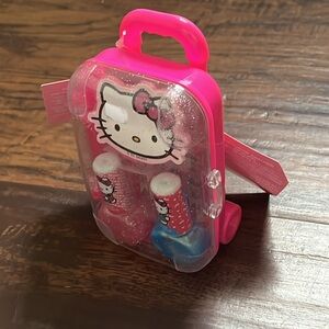 BNWT sanrio hello kitty nail kit - two nail polish, nail file, srickers & case